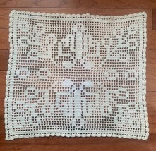 Vintage Hand crocheted rectangle doily - £9.51 GBP