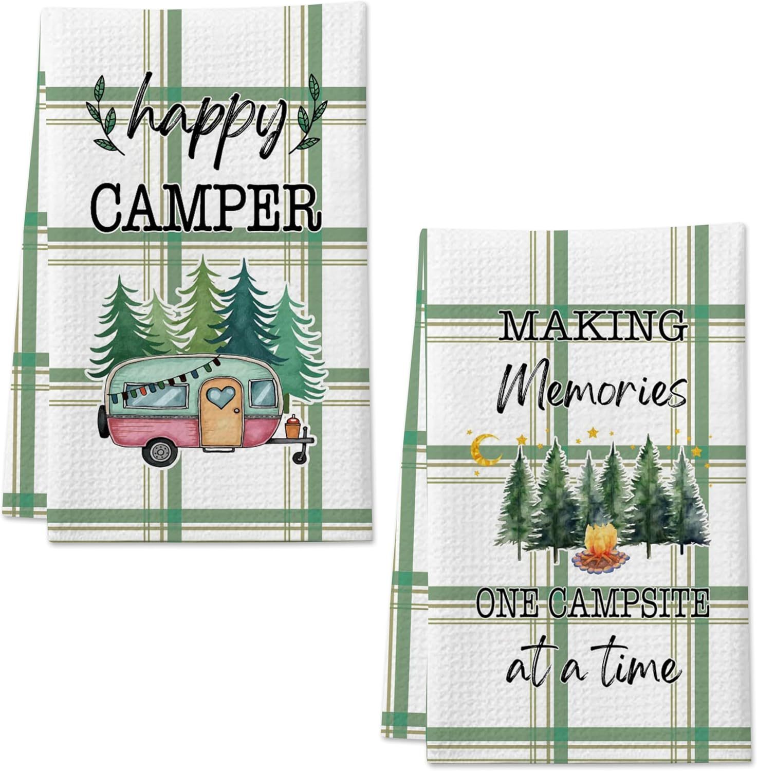 Detiho 2 Pieces Camping Kitchen Towels, Funny Camping Lover Gifts, Cute,... - $31.99