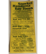 Vintage Hanauma Bay Tours Snorkel Brochure Hawaii BRO12 - £8.59 GBP