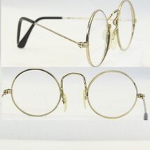 Vintage Frames Eyeglasses Round Gold 42MM Antique Spectacles Punk Steampunk - $63.70