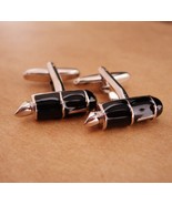 Vintage Fountain pen cufflinks - calligraphy author - writers gift - lux... - £98.32 GBP