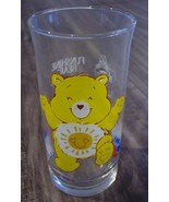 VINTAGE 1983 THE CARE BEARS FUNSHINE BEAR 6&quot; Collector&#39;s GLASS CUP Pizza... - $27.16 CAD