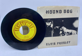 VTG Elvis Presley Hound Dog &amp; I Want You 45rpm Sun Label 224 Green Vinyl READ! - £117.25 GBP