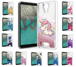 Glass Protector + Liquid Glitter Case Phone Cover For Cricket Vision 2 (U304AC)  - $9.36+