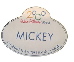 Vintage 2000 Disney CAST MEMBER Pin LE WDW Mickey Name Tag Millennium - £12.42 GBP
