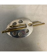 Artist Palette Handmade Sterling 925 Silver &amp; Brass Brush Large Pin Brooch - $67.77 CAD