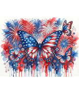 4Th Of July Butterflies Clip Art 100 PNG Digital Download Bundle VOL 1 - $2.99