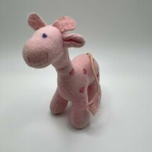 Vintage Mini Plush Pink Giraffe – 4&quot; Stuffed Animal Toy Dark Pink Spots ... - $6.85 CAD