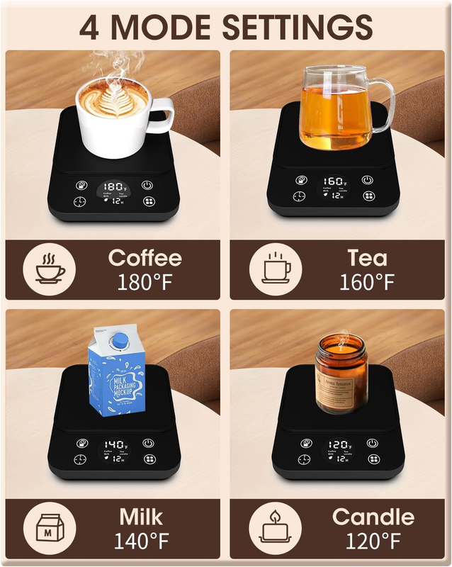 Coffee Mug Warmer for Desk, 2024 Upgraded Smart Electric Coffee Warmer, 1H Drink Item image 4