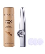 Kazoo Flute With 3 Pcs Diaphragms, Silver Metal Aluminum Alloy Musical P... - £28.69 GBP