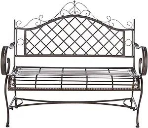 Safavieh PAT5017B Outdoor Collection Abner Rustic Brown Wrought Iron 46-... - £215.56 GBP
