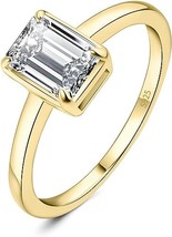 3 Ct Emerald Lab Created Diamond Wedding Ring 14k Yellow Gold Plated - £71.93 GBP