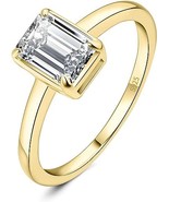 3 Ct Emerald Lab Created Diamond Wedding Ring 14k Yellow Gold Plated - £70.88 GBP