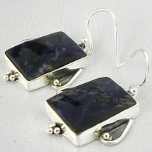 925 Sterling Silver Sodalite Handmade Earrings Xmas Gift Women ES-1201 - £31.78 GBP