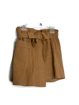 Elodie Size Small Brown Paper Bag Waist Skort Skirt Shorts 100% Cotton T... - $12.16