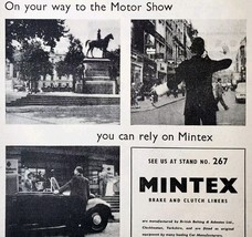 1954 Mintex Brakes Earls Court Advertisement Motor Show Automobilia DWPP10 - $34.22 CAD