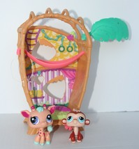 Littlest Pet Shop Bamboo Swing Hammock Monkey And Giraffe - £11.72 GBP