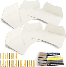 Eapele Floating Book Shelves, White Dove Color Coated, Steel Constructed, 6Pcs - £33.81 GBP