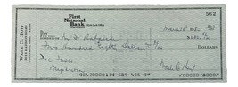 Waite Hoyt New York Yankees Signed  Bank Check #562 BAS - £54.14 GBP