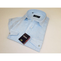 Men's Ciazzo Turkey 100% Linen Breathable Shirt Short Sleeves #Linen 19 Lt Blue image 5