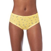 No Boundaries Women&#39;s Cotton Hipster Panties Size X-LARGE Ribbed Yellow Ditsy - £8.62 GBP