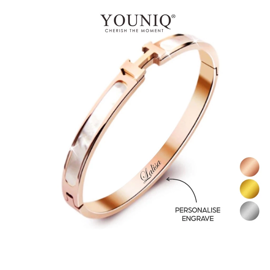 18K Rose Gold Plated Titanium Steel Bracelets with Cubic Zirconia Accents - $109.99