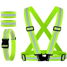 Reflective Vest, Reflective Glow Belt With 2Pack Reflector Armbands, Adj... - £15.97 GBP