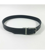 Brown Leather Lined Belt Contrast Stitching Pebbled Finish Wms Size 14-16 - £10.87 GBP