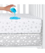 Waterproof Crib Mattress Protector 2 Pack, 100% Organic Cotton Crib Matt... - £35.84 GBP