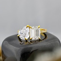 Pear And Emerald Engagement Ring Lab Grown Diamond, 4 CT Diamond Ring To... - $327.00