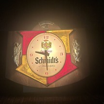 vintage 1960s Schmidt&#39;s Of Philadelphia Small Lighted Beer Clock Rare HT... - £47.64 GBP