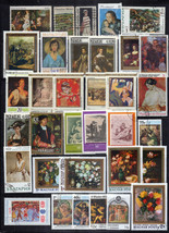 Art Stamp Collection MNH/Used Paintings Flowers Women ZAYIX 0424S0291 - $8.95