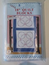 JDNA  Stamped Embroidery 18&quot; x 18&quot; QUILT BLOCKS DAISY CIRCLES 6 Pattern ... - $18.76