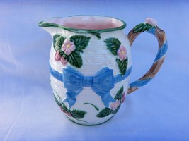 1985 The Haidon Group Dinnerware - Basket Weave Strawberry Pattern 6&quot; Pitcher - £11.61 GBP