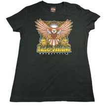 Harley Davidson T Shirt Womens Short Sleeve Black Eagle XL Farmington Michigan  - £14.89 GBP