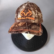 Realtree Signature Stretch Camouflage Hat Orange Embroidered Hunting Casual - $300.17 MXN