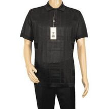 Mens Polo Shirt Slinky Sheer Short Sleeves Soft Touch Stacy Adams 57006 Black image 2