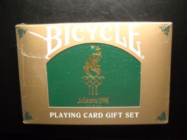 Bicycle Atlanta 1996 Olympic Playing Cards 2 Decks Green Case Factory Se... - £43.06 GBP