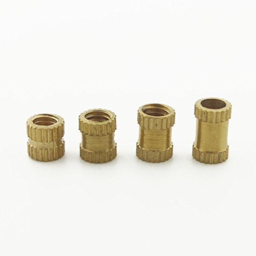 Bluemoona 100 Pcs - 4MM Metric Thread Brass Knurl Insert Nuts Fasteners & Hardwa