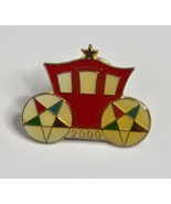 Eastern Star 2000 Red Carriage Shrine Masonic Shriners Vintage Lapel Pin - $12.99