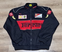 New ADULT F1 RACING JACKET VINTAGE Black FERRARI JACKET EmBROIDERED UK - $85.54