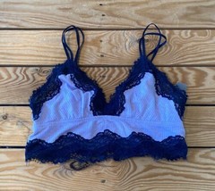 Aerie NWT $29.95 Women’s Ribbed Lace Trim Bralette Size L Purple C11 - £14.80 GBP