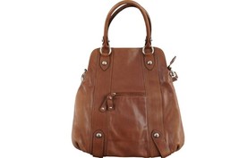 Firenze Shoulder Bag Hobo Crossbody Cognac Brown Leather MADE IN ITALY - £63.90 GBP