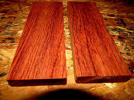 TWO EXOTIC SANDED BUBINGA KNIFE SCALES PISTOL GRIPS WOOD LUMBER - $21.61 CAD