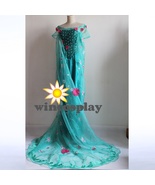 Movie Frozen Princess Elsa snow queen cosplay costume Dress Adult Hallow... - £114.45 GBP