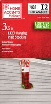 HOME ACCENTS HOLIDAY 1013 676 964 3.5' LED AIRBLOWN HANGING PLAID STOCKI... - $29.98