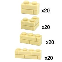 BEIGE Wall Doors Windows MOC Parts Kit bricks Building Blocks Set - £12.49 GBP