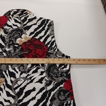 Casual Identity RN#45749 Women's Floral Multicolor & Black Reversible Vest Large image 7