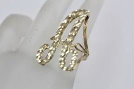 Fine 10K Yellow Gold Diamond Cut Cursive Letter A Initial Ring Size 4.5 - $139.90