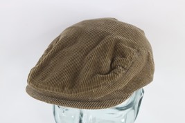 Vintage 90s Streetwear Faded Blank Quilted Corduroy Newsboy Cabbie Hat C... - £29.75 GBP